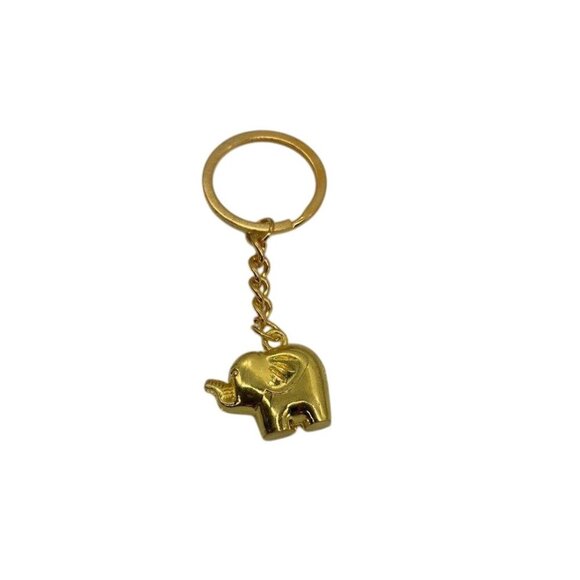 Metallic Elephant Keychain With Gold Tone Finish & Functional Compact Design - Picture 8 of 8